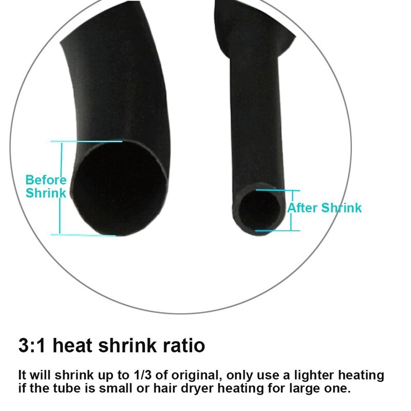 Tubos termocontraíbles para amplificador de coche, Kit de tubos termocontraíbles adhesivos de doble pared 3:1, el mejor manguito de Cable, surtido de 280 Uds.