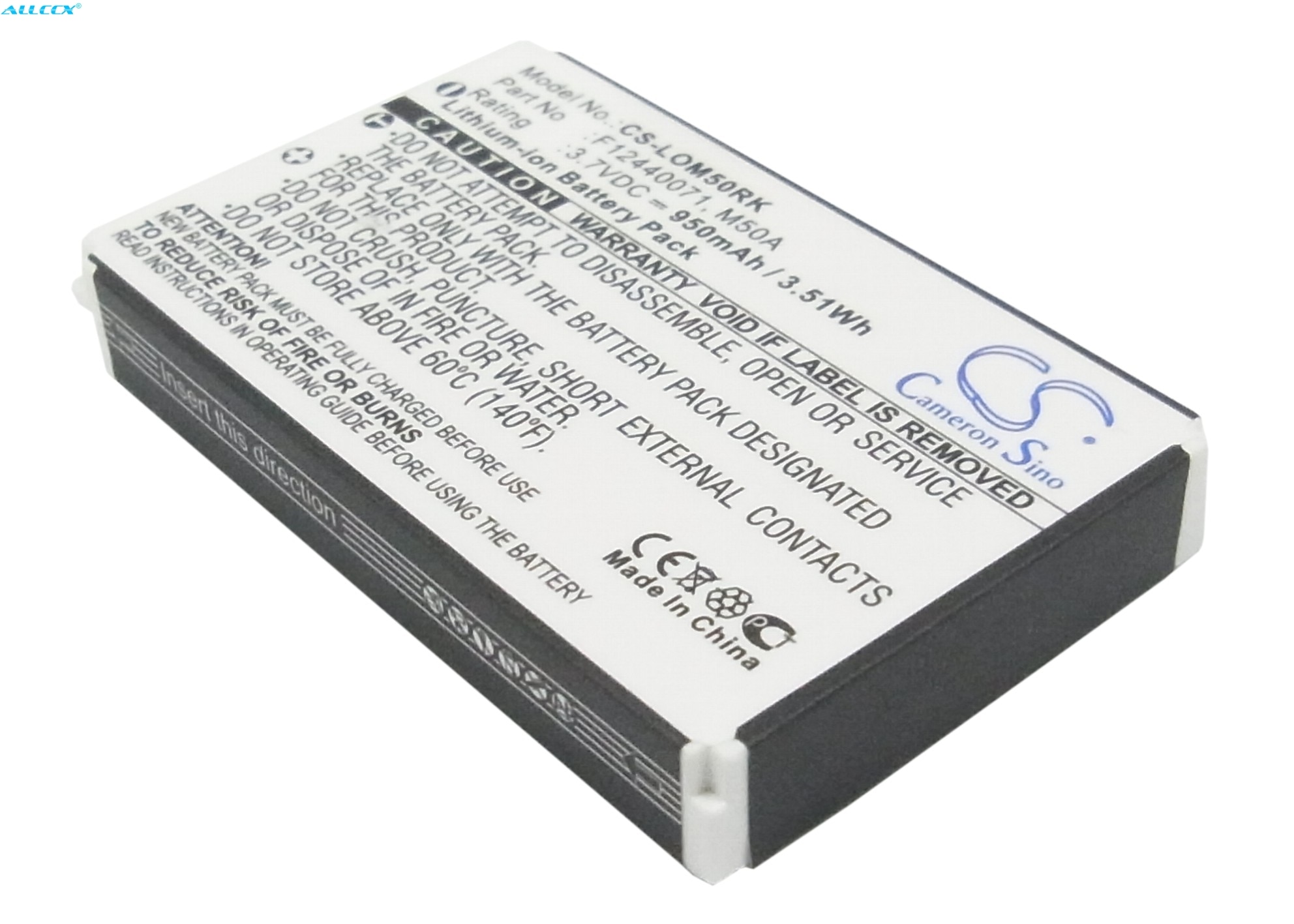 Cameron sino 950 mah batteri 190304-2004, f12440071, m50a til logitech dinovo edge, dinovo mini, y-ray 81