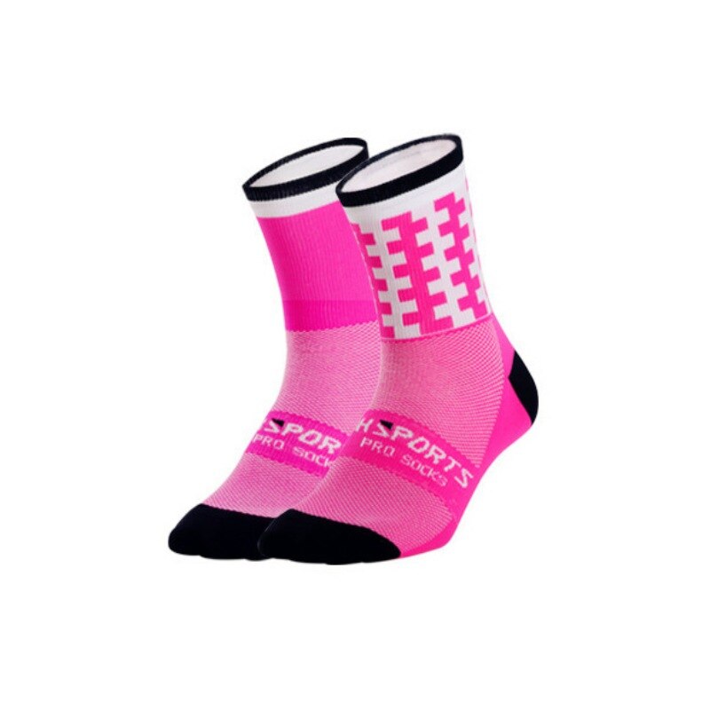 Running Bicycle Riding Socks Compression Mid Stocking Mountaineering Socks Words Printed Sports Unisex Cycling Sock !: rose red