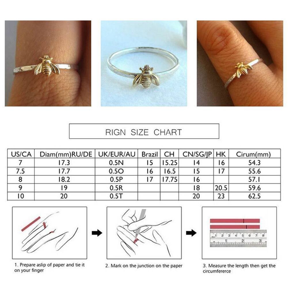 Minimalistische Bruiloft Leuke Bee Ring Voor Vrouwen Dunne Metalen Vinger Verlovingsringen Bruids Partij Sieraden