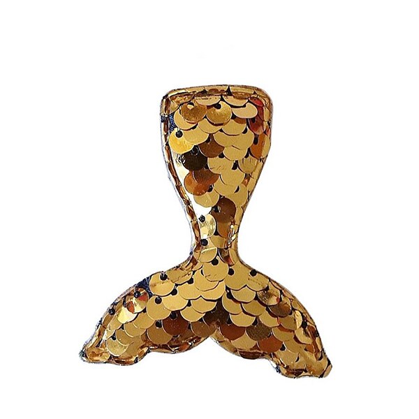 reversible Sequin Padded Mermaid TAILS,Changeable accessories for Baby Girl mermaid applique: gold