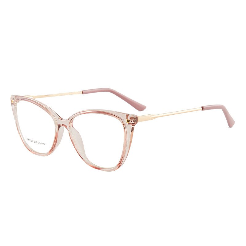 Cat Eye Anti-Blue Ray Optische Brillen Kunststoff Brille Rahmen Vollrand Frauen Stil mit Frühling Scharniere