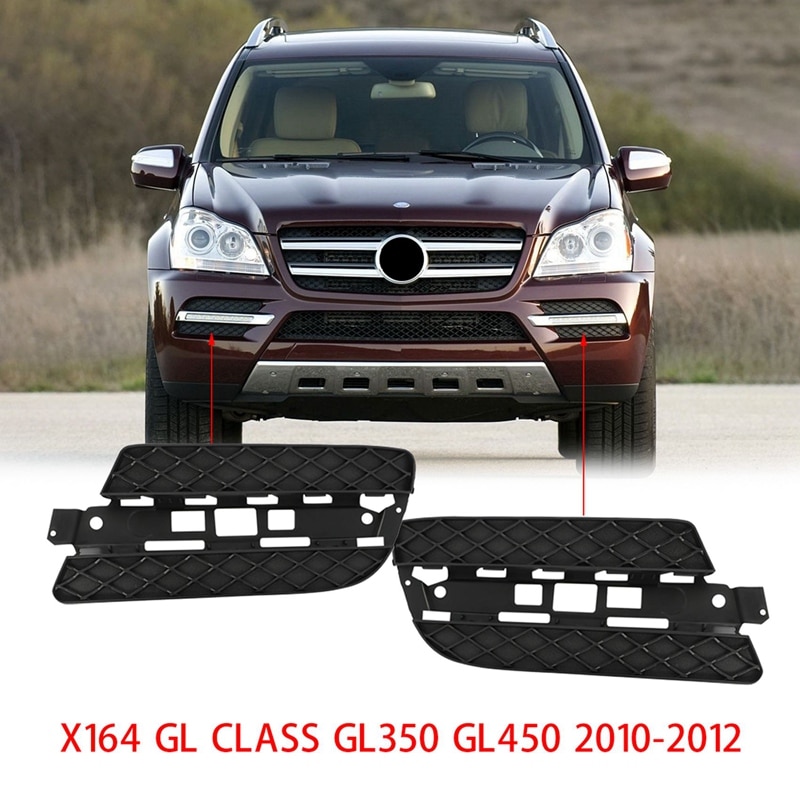 Paar Front Lower Bumper Mistlamp Cover Grill Voor Mercedes-Benz X164 Gl Cl GL350 GL450 1648847122: Default Title