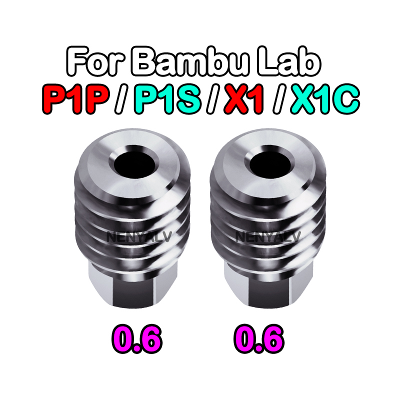 Aggiornamento Bambu Lab P1P/P1S Ottone temprato Ugello di rame 0.2/0.4/0.6/0.8mm Hotend in metallo con ventola di raffreddamento per stampante 3D X1/X1C: Il Colore della pelle