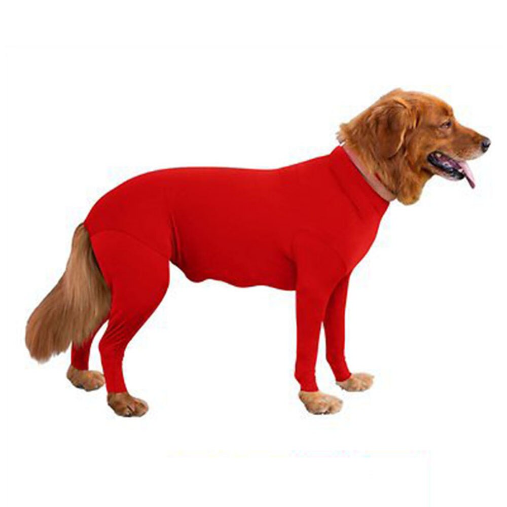 Pet Dog Onesie Clothes Medium Large Dog Pajamas Anxiety Calming Shirt 4 Legs Dog Jumpsuit Prevent Shedding Hair Surgery Recovery: Red / XL