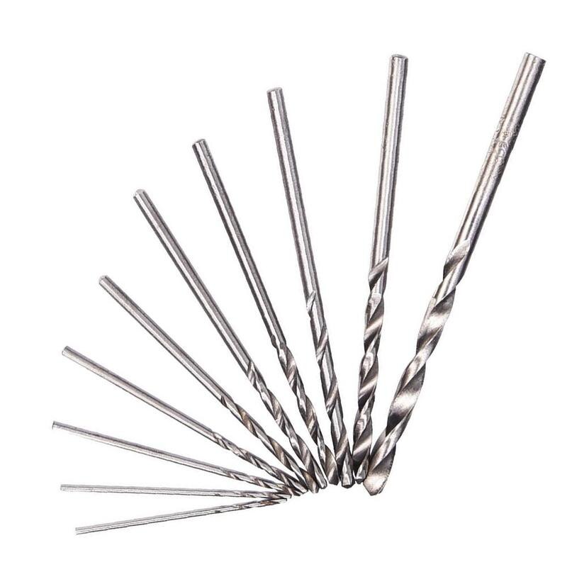 Mini Micro taladro manual de aluminio, mandril sin llave y 10 uds, brocas, herramientas rotativas helicoidales H4D8