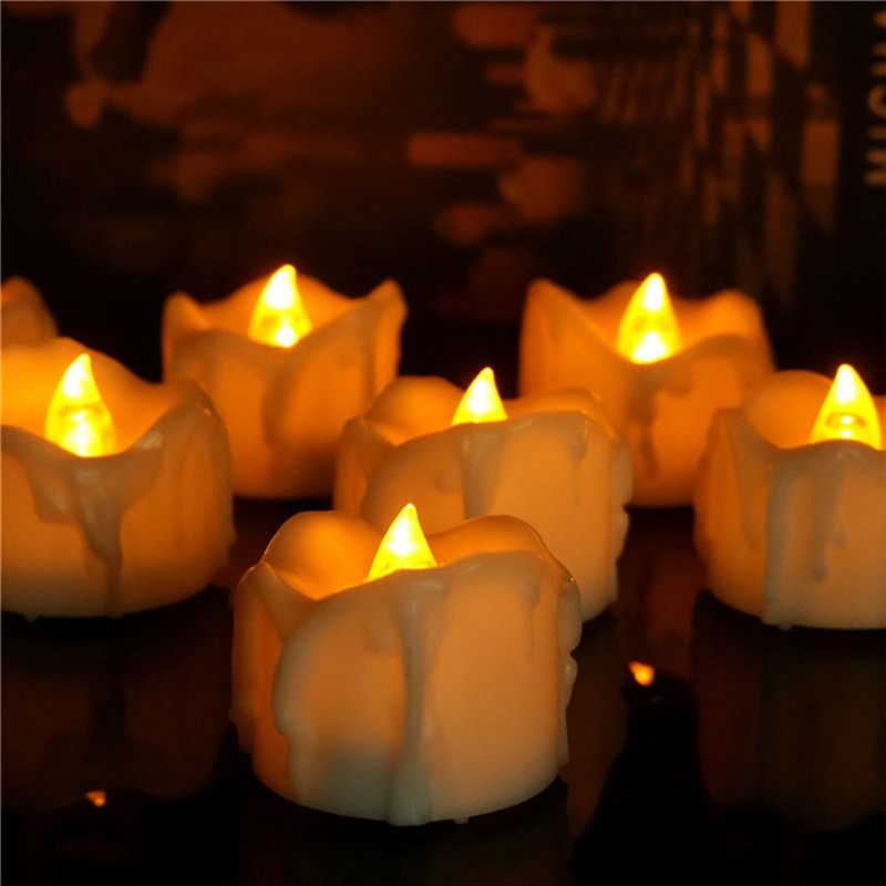 3/6/12 Stück ferngesteuerte flammenlose kleine LED-Kerzen mit Tropfenoberfläche, Mini batteriebetriebene Teelichter für Weihnachten
