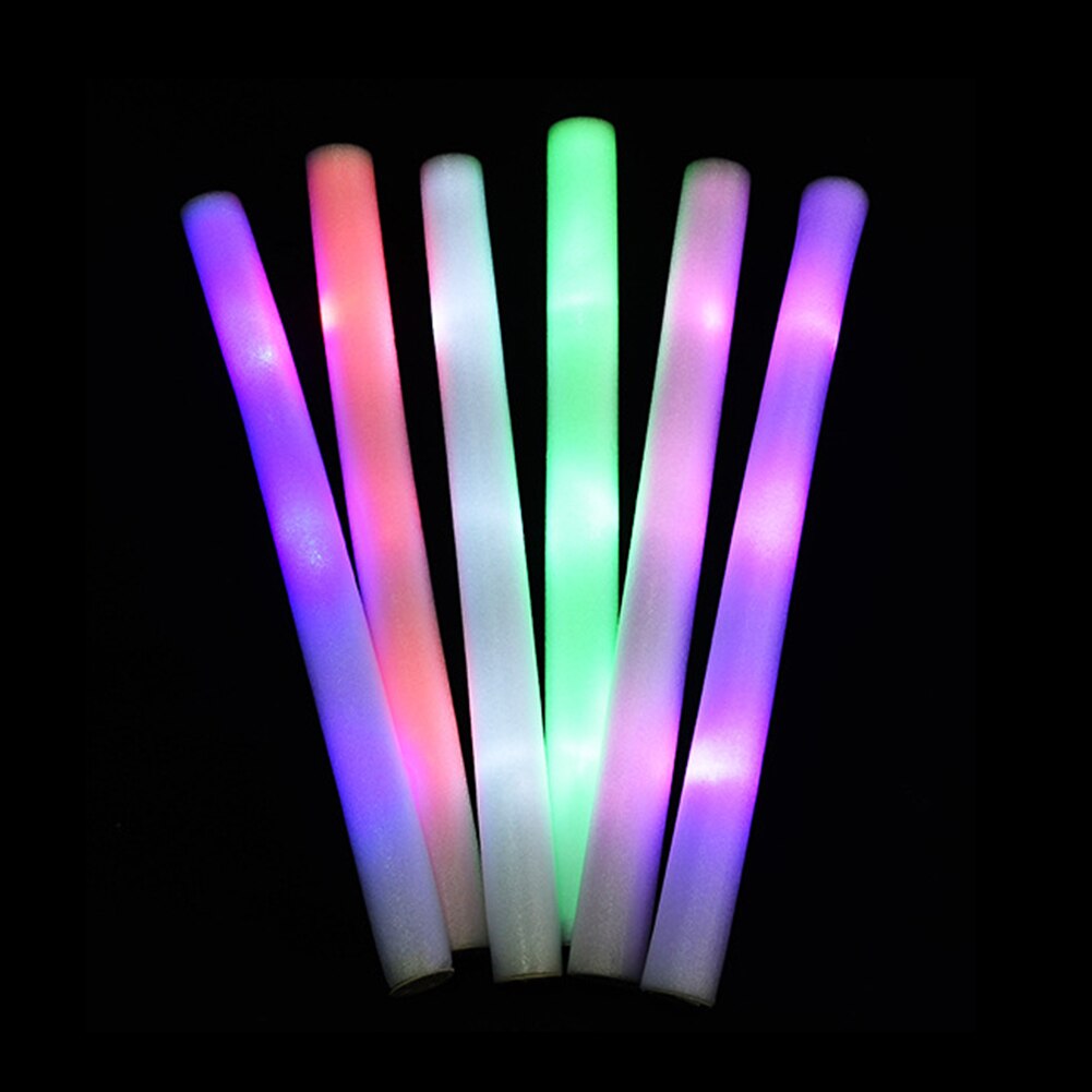 12pcs Random Color Led Accessories Battery Operated Foam Glow Sticks Prop Reusable Wedding Lightweight Party Supplies Birthday