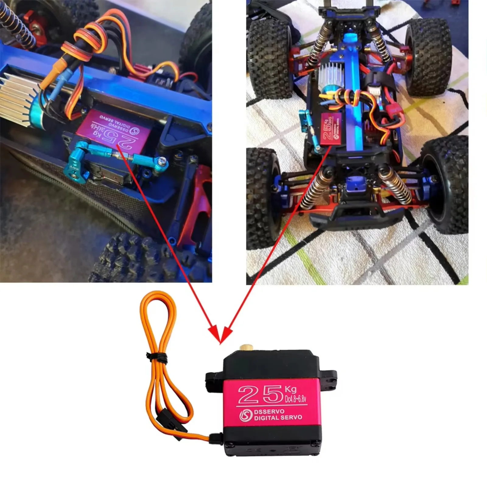 4PCS DS3225 25KG Digital RC Servo High Torque Waterproof Full Metal Gear DS Servo Motor for Baja Car RC Robot Crawler