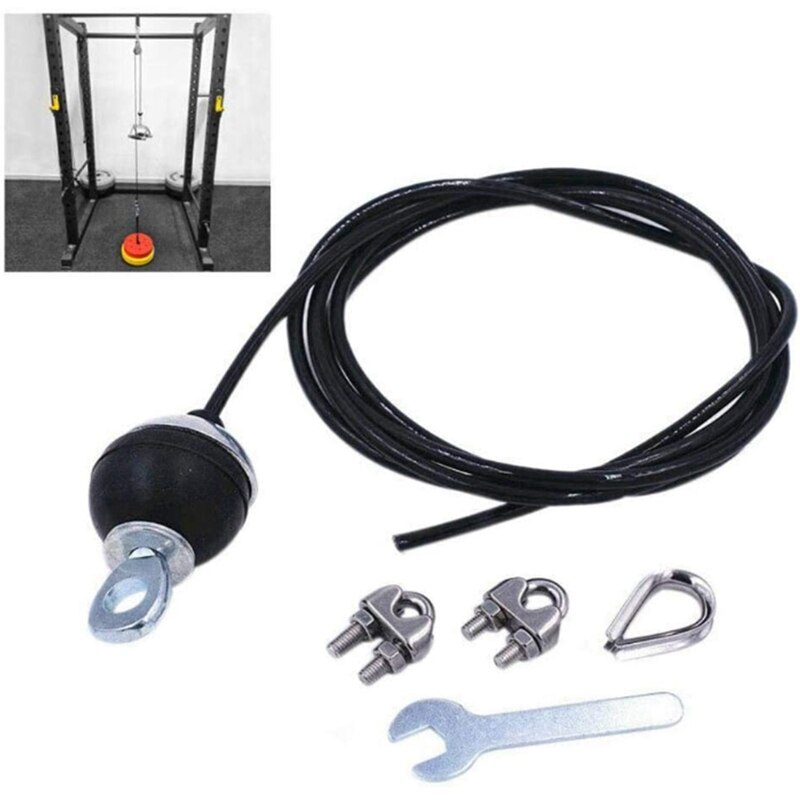 ELOS-Home Gym Fitness Pulley Cable Length Adjustable Heavy Duty Steel Wire Rope 2M