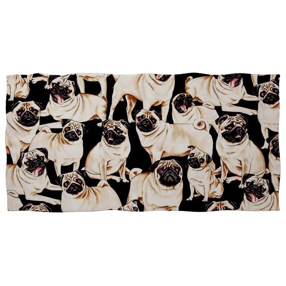 HUGSIDEA Puppy Pug Dog Print Bath Towel Cute Shower Beach Towels Absorbent Soft Rectangle for Kids Adult 75X150CM: Z6109 / 75x35cm-Z30