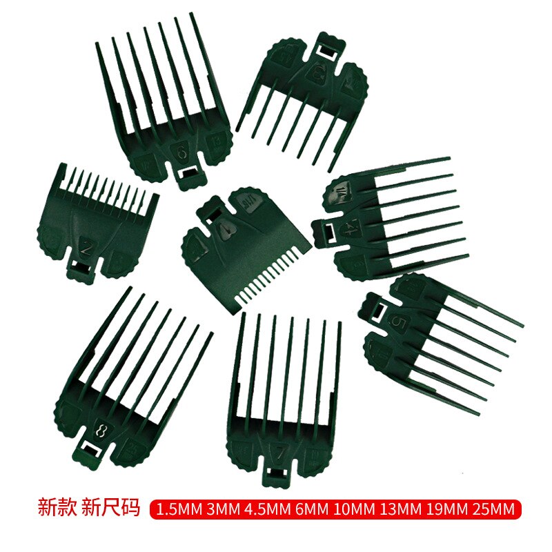 2/8Pcs Hair Clipper Cutting Guide Comb Guards Limit Comb Tools Kit 46x38mm Cutting Head for WAHL 1.5/3/4.5/6/10/13/19/25mm G0704: Army Green