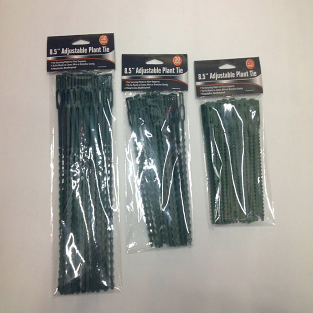 50 multi-purpose green garden lashing straps, self-locking plastic nylon garden wire ties, gardening fishbone ties