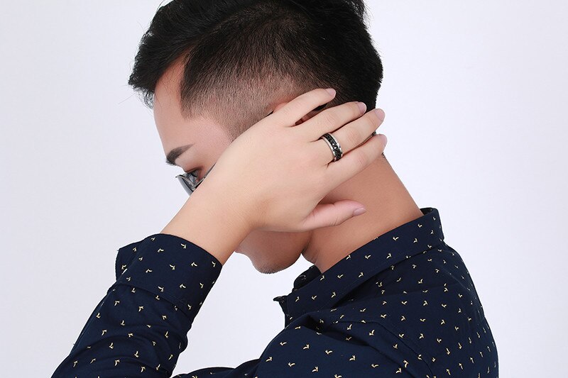 Punk Rock Men Spinner Ring Titanium Stainless Steel Gold Black Chain Rotable Rings For Women Accessories Size 6-10