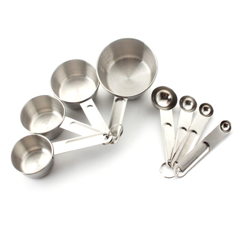 Stainless Steel Measuring Cups Premium Stackable Kitchen Measuring Spoon Set Metal Measuring Cups and Spoons Set: 3