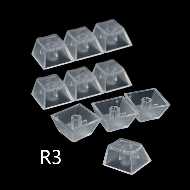 10Pcs Transparent ABS Tastenkappen Mechanische tastatur Matte Backlit Key caps Für Kirsche Gateron Kailh Schalter R4 R3 R2 R1: green