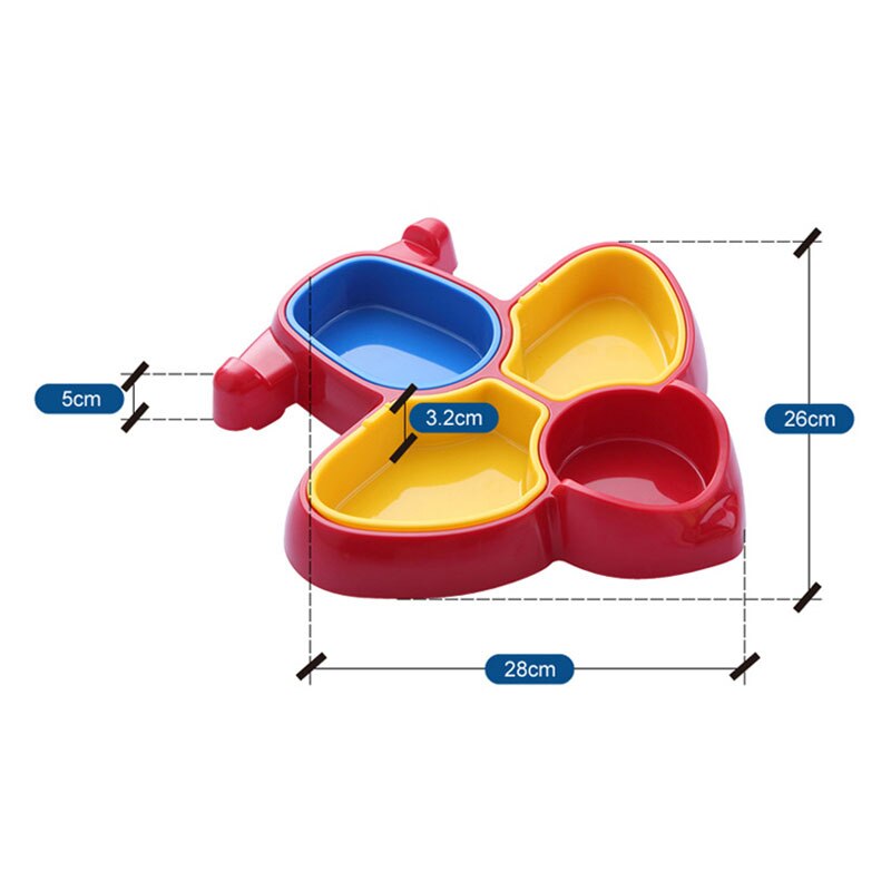 1Pcs Cartoon Baby Kids Dinner Plate Eco-friendly ABS Aircarft Shaped Children Feeding Plate Safety Baby Feeding Tableware