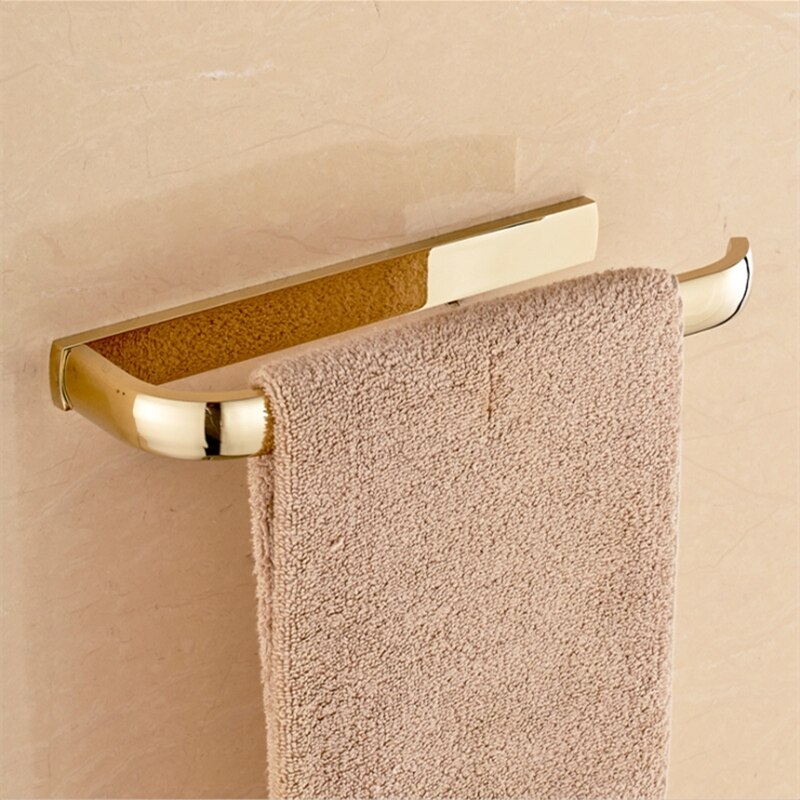 Håndklædering håndklædestang toilet håndklædeholder holder massiv messing sort/guld/rosegylden/antik badeværelsestilbehør: Guld