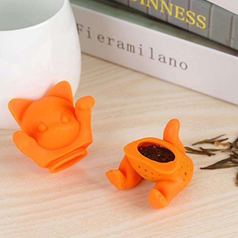 Cute Cat Silicone Tea Infuser Loose Leaf Strainer Herbal Spice Filter Diffuser