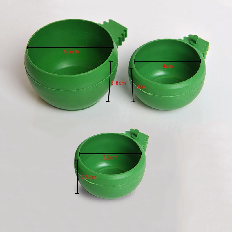 Plastic Bird Cage Feeder Round Bird Food Water Bowl Parrot Pigeons Feeding Cup Bird Pet Aviary Hanging Drinking Feeding Bowl