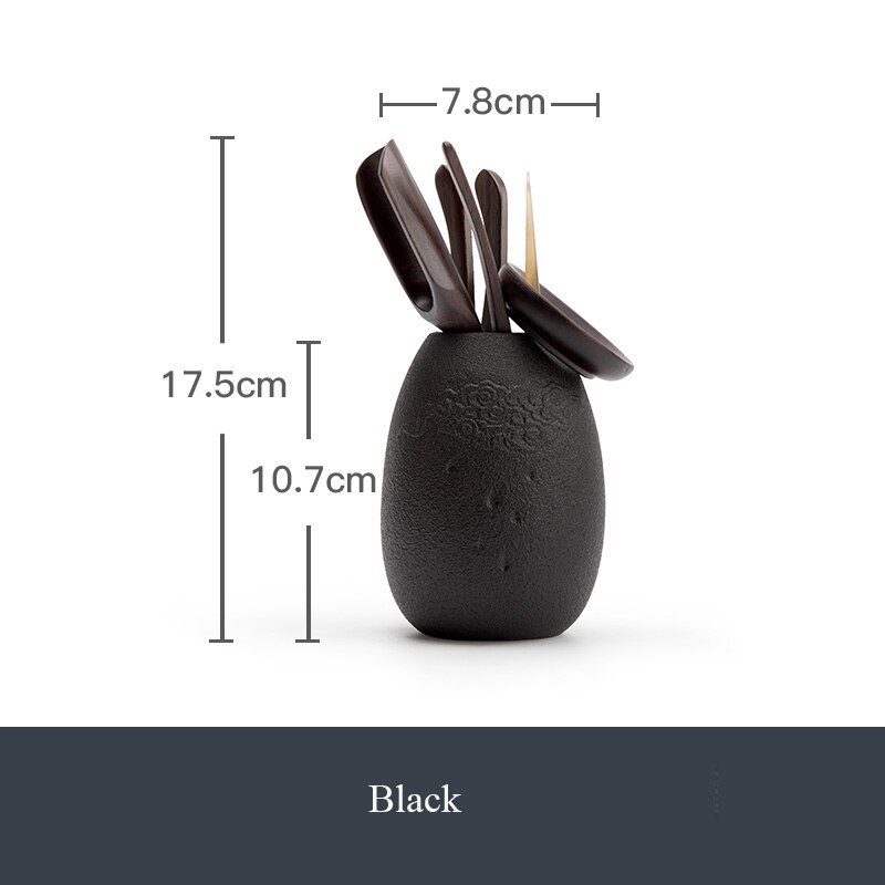 Conjunto da cerâmica da cerâmica do chá tangpin acessórios do chá do café utensílios de chá: Preto