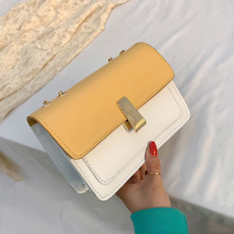 Small Flap Shoulder Bags for Women Crossbody Bag Special Lock Female Travel Handbags and Purse Sac: Yellow