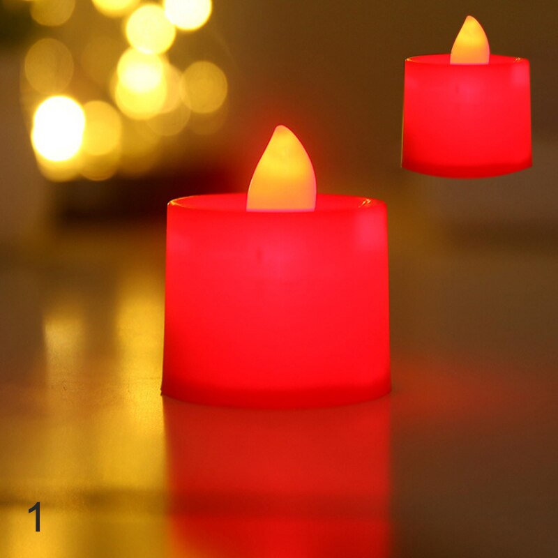 24pc Flameless Led Tealight Candles Battery Operated Warm White Flameless Pillar LED Simulation Candle Birthday Wedding Decor: 1