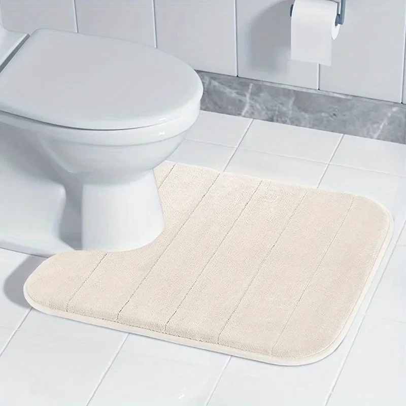Memory-Schaum U-förmige Toilettenmatte Rutschfeste Superabsorbierende Badezimmermatte Badteppich für Badezimmerdekoration