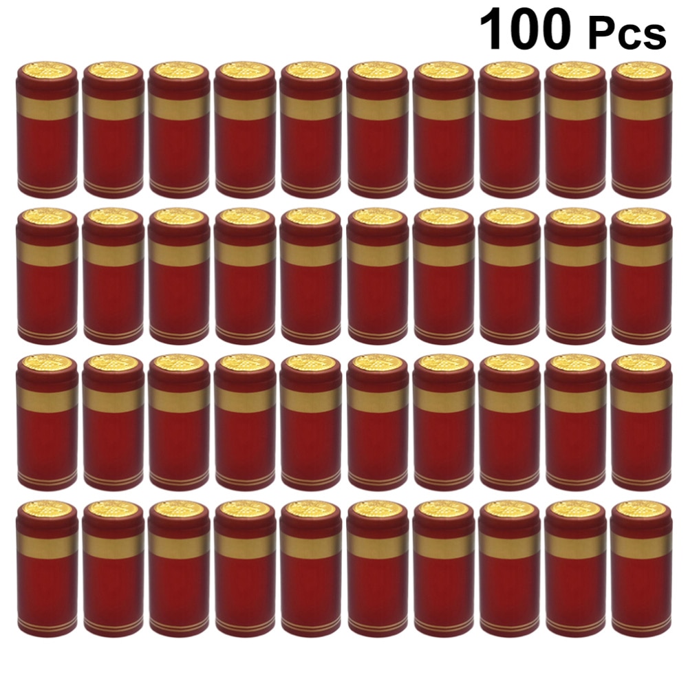 100 stk varmekrympekapsler vinflaske kapsler vin varmekrympbare lokk vin krymp filmfilm for vin rett munn flaske