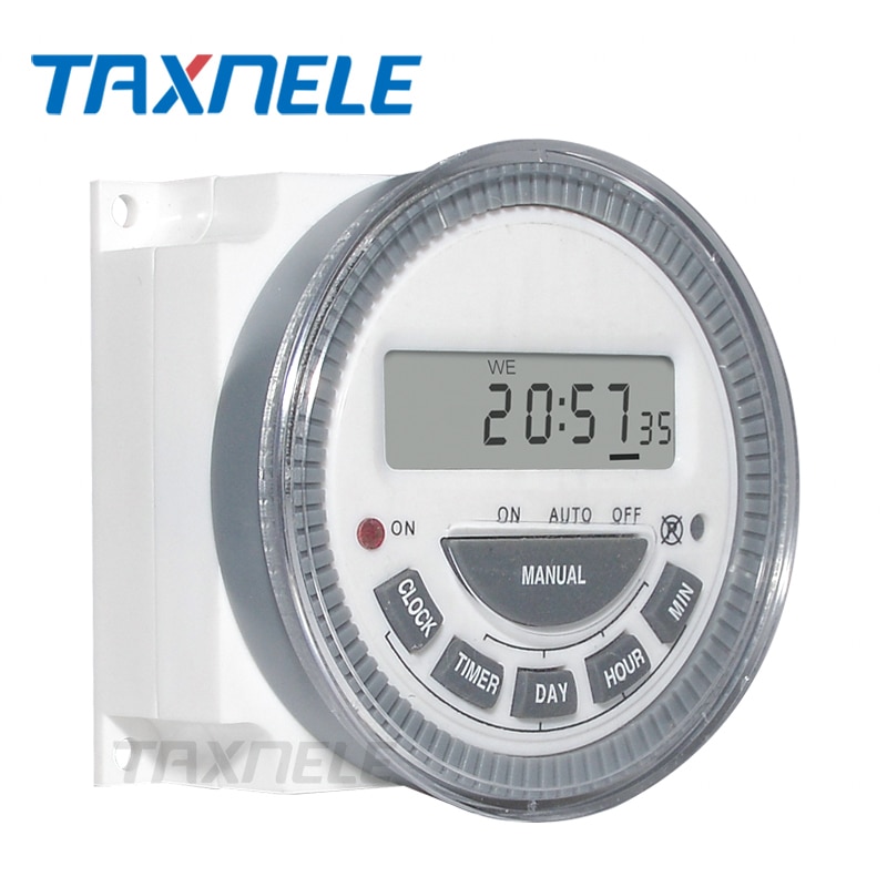 Digital Timer Switch TM619 AC220V 16A Weekly Programmable Time Switch Relay LCD Timer Hour Minute Count