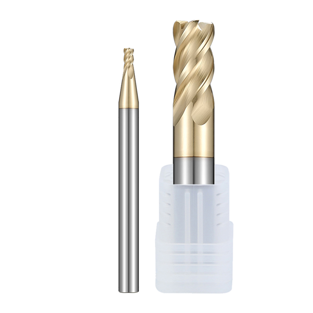 ROMTIC 4F Tungsten Steel Carbide Milling Cutter Titanium Alloy Unequal Divided Edge Round Nose Endmills CNC Machining Center