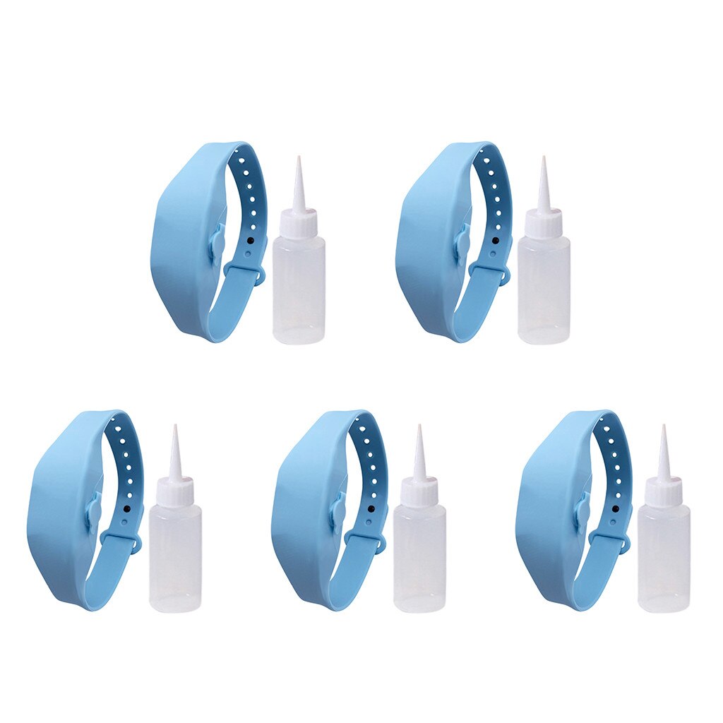 5Pcs Wristband Hand Dispenser This Wearable Hand Sanitizer Dispenser Pumps Disinfectant Sanitizer Bracelet Dispensing Tool 908: E