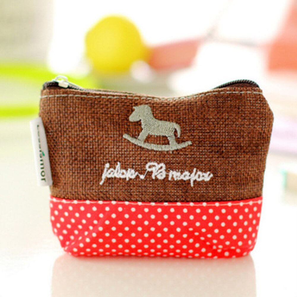 Frauen Geldbörse Nette Blume Druck Damen Kleine Brieftasche Tasche Headset Linie Beutel Kreditkarte Halter Lippenstift Tasche Mädchen: Brown