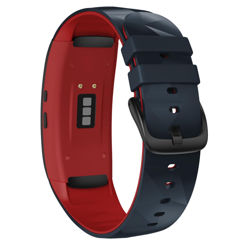 Yhteensopiva samsung gear fit 2 pro kellon ranneke / sovi 2 ranneke korvaava silikoni-älykellon rannekkeet samsung gear fit 2 pro: Kivi-punainen / Pieni koko