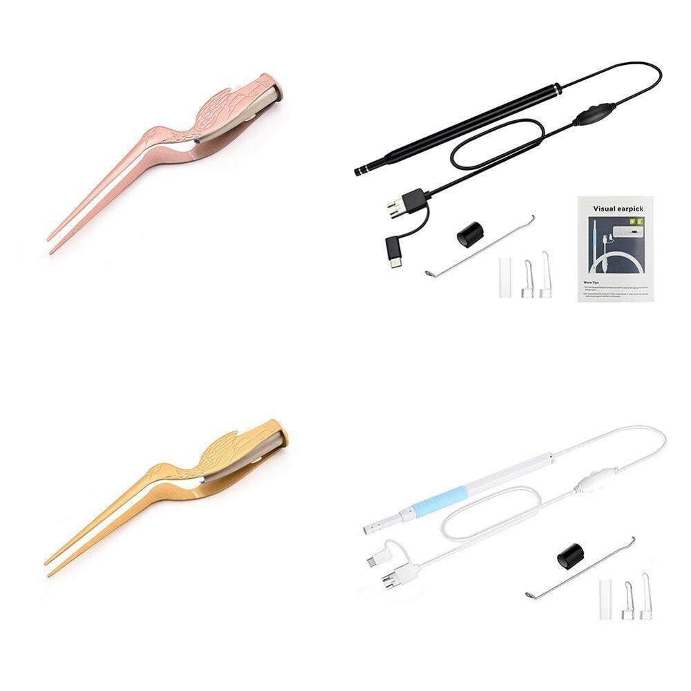 Otoscopio 3 en 1 con USB, endoscopio para oreja, cámara de vídeo, cera de los oídos, cuchara limpia, soporte para Android, PC, tipo C, conexión Micro USB