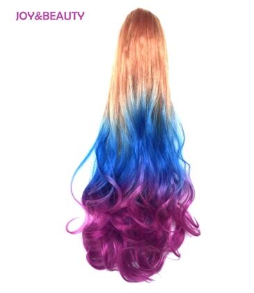 JOY & BEAUTY-coleta de fibra sintética de alta temperatura, coleta ondulada larga, Color ombré, 22 pulgadas, pinza para extensión de cabello: 4/27HL