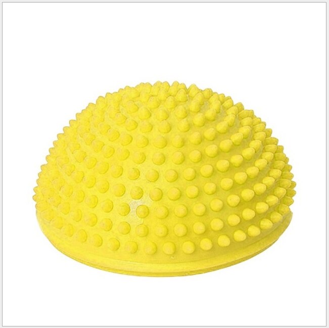 16cm Yoga Ball PVC Inflatable Massage Point Half Fit Ball Balance Trainer Stabilizer GYM Pilates Fitness Balancing Bosu Ball: YELLOW