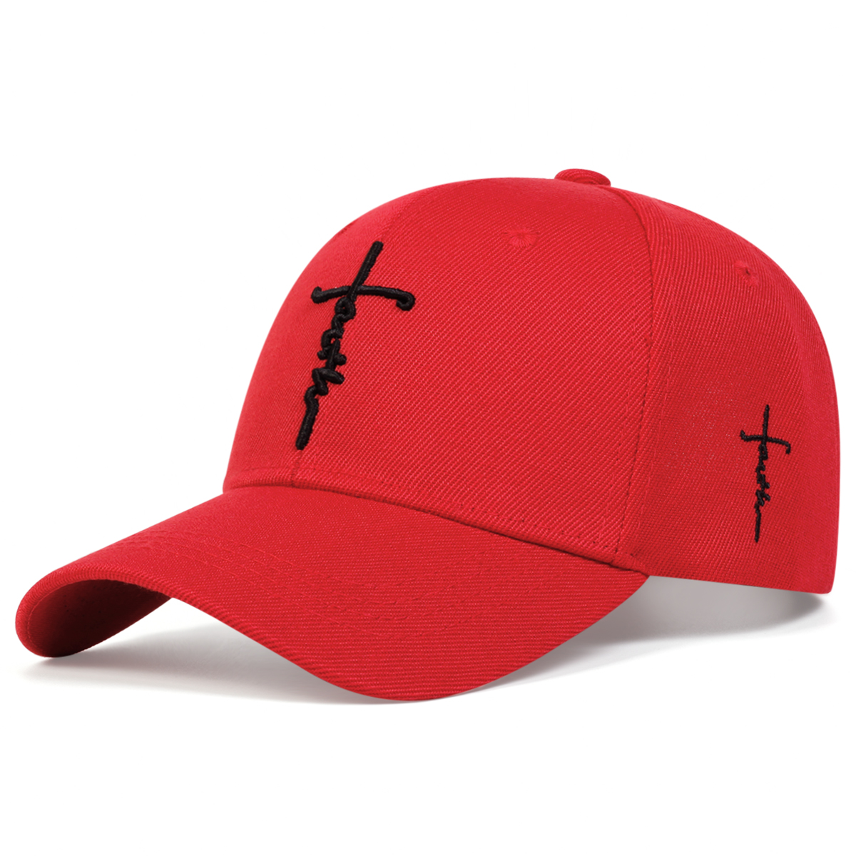 Gorras de béisbol con bordado de cruz y letras Unisex, gorras informales ajustables para exteriores, gorra deportiva con protección solar para primavera y otoño