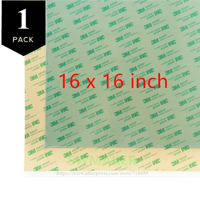 1 pakke gennemsigtigt pei ark 16 x 16 tommer (i .e 400 x 400 mm ) 400*400mm 3d udskrivningsoverflade med 3m 468mp selvklæbende tape