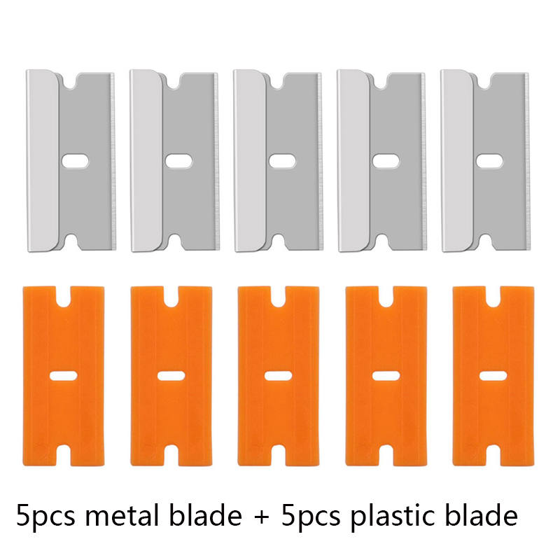 Multi-Purpose Mini Razor Blade Scraper Set Cleaning Tool for Scraping Labels Decals Stickers Auto Glass Cooktop Stove Window: Dark Grey