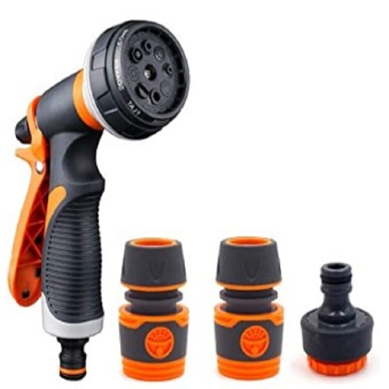 Garden cleaner high power high pressure car and hose nozzle cleaner spray gun soft handle plastic garden sprinkler nozzle set: A
