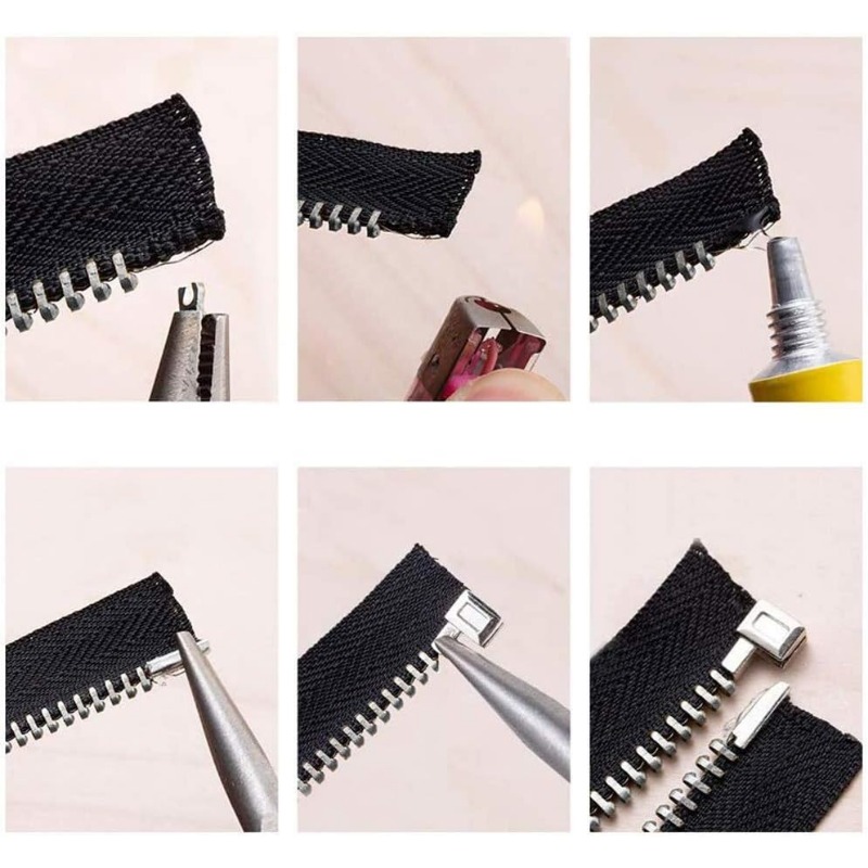 12 Sets Metal Zipper Latch Slider Retainer #3#5#8#10 Insertion Pin Zipper Bottom Zipper Stopper for Metal Zipper Repair Zip