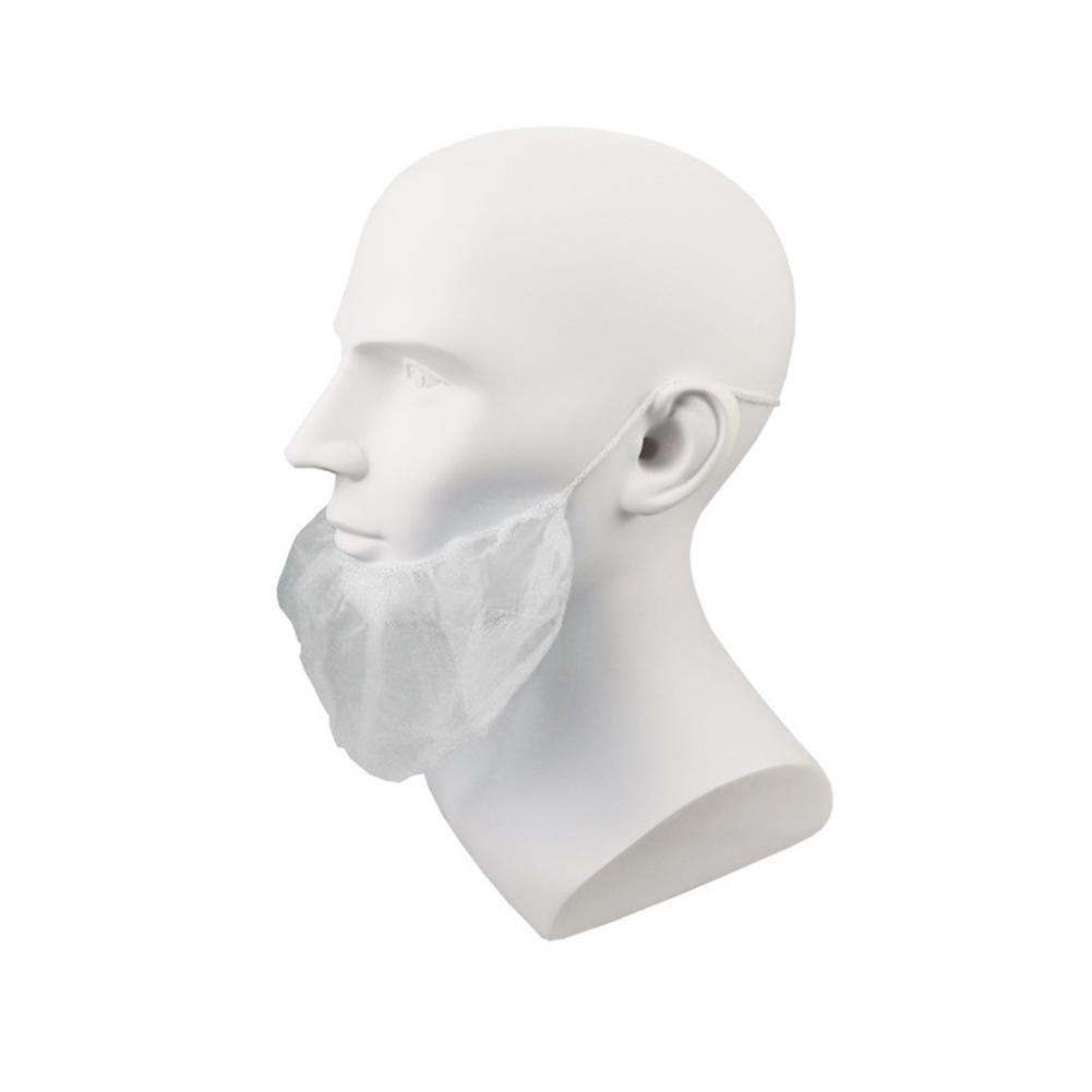 100 stk engangs ikke-vævet stof skæggarn åndbar latex-fri skægbeskyttelsesnet beskyttelse ren anti-hår falddæksel