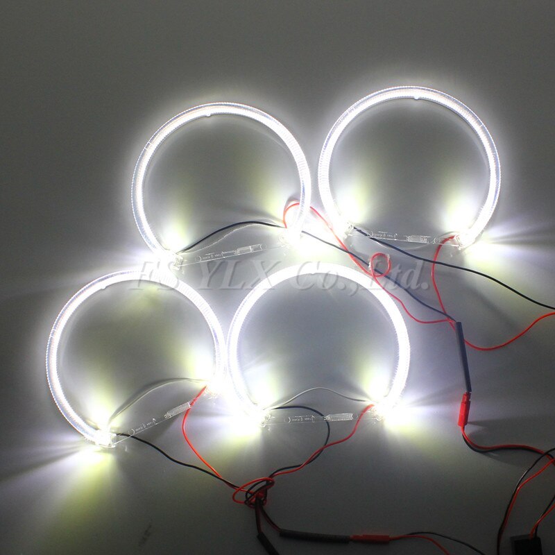 FSYLX LED Winkel Augen für BMW E46 Heiligenschein licht Fehler Freies SMD engel auge E36 E38 E39 E46 Projektor Weiß gelb verrotten blau Winkel Augen: Weiß