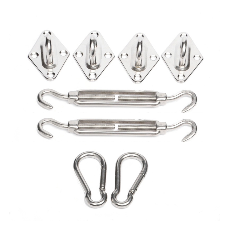Awning Hardware Kit 8mm Shade Sail Installation Hardware Kit Anti-Rust Stainless Canopy Stainless Attachment for Garden