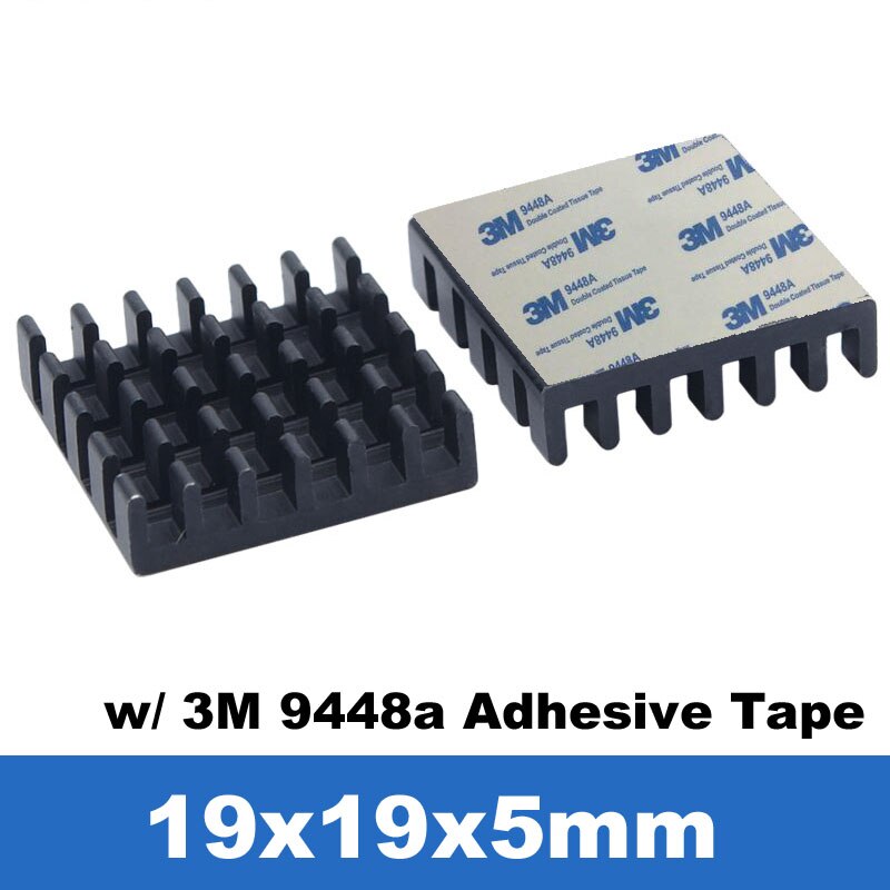 Grzejnik aluminiowy płetwa chłodnica samochodowa w/termiczna taśma klejąca, termicznie klej przewodzący chłodnica samochodowa chłodzenie chłodnicy na PC Baran, 10 sztuk: 19x19x5mm