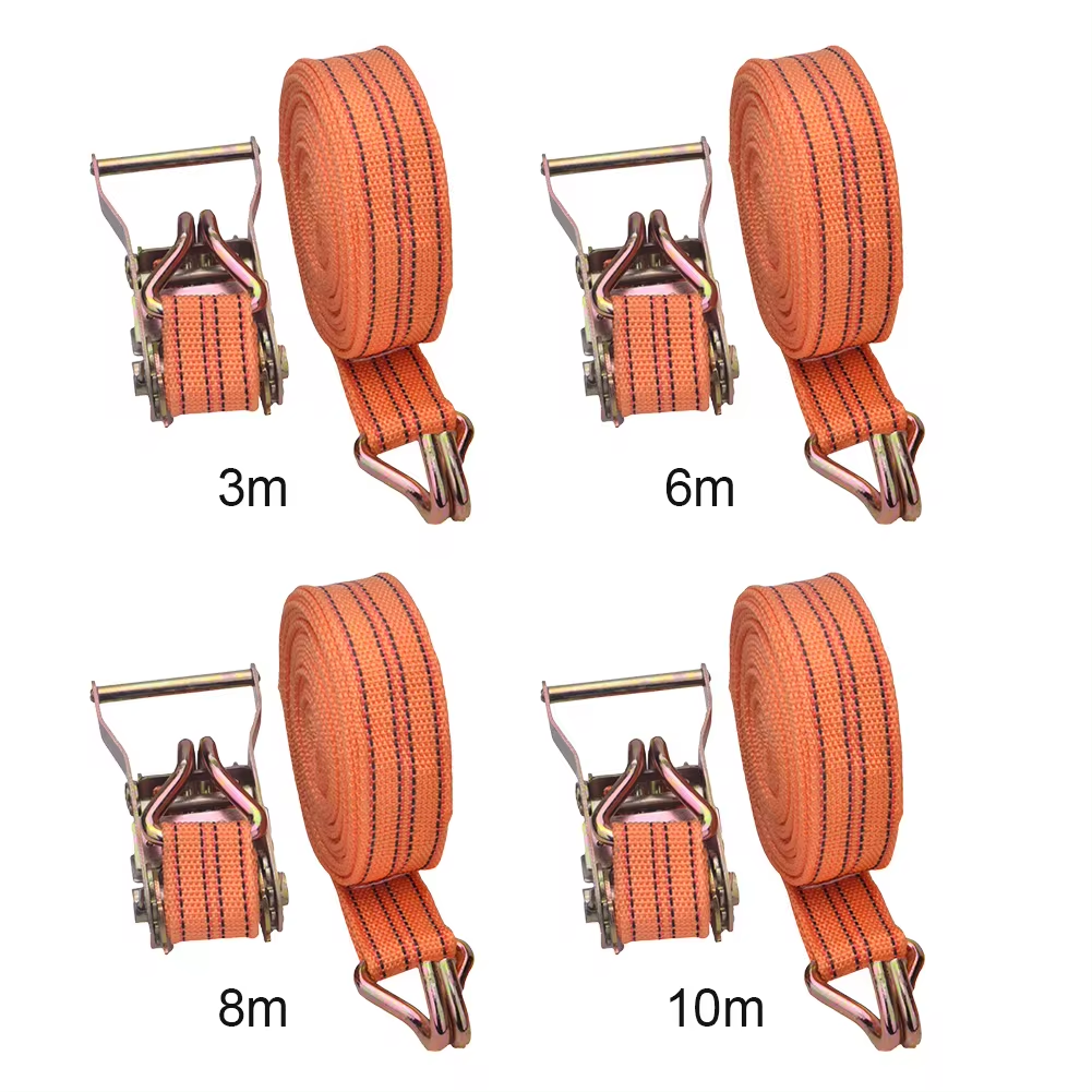 Nuovo cinturino di ancoraggio forte cintura a cricchetto bagagli carico tenditore di ancoraggio cinghia con fibbia in metallo cinghie di carico cinghia di reggiatura per camion