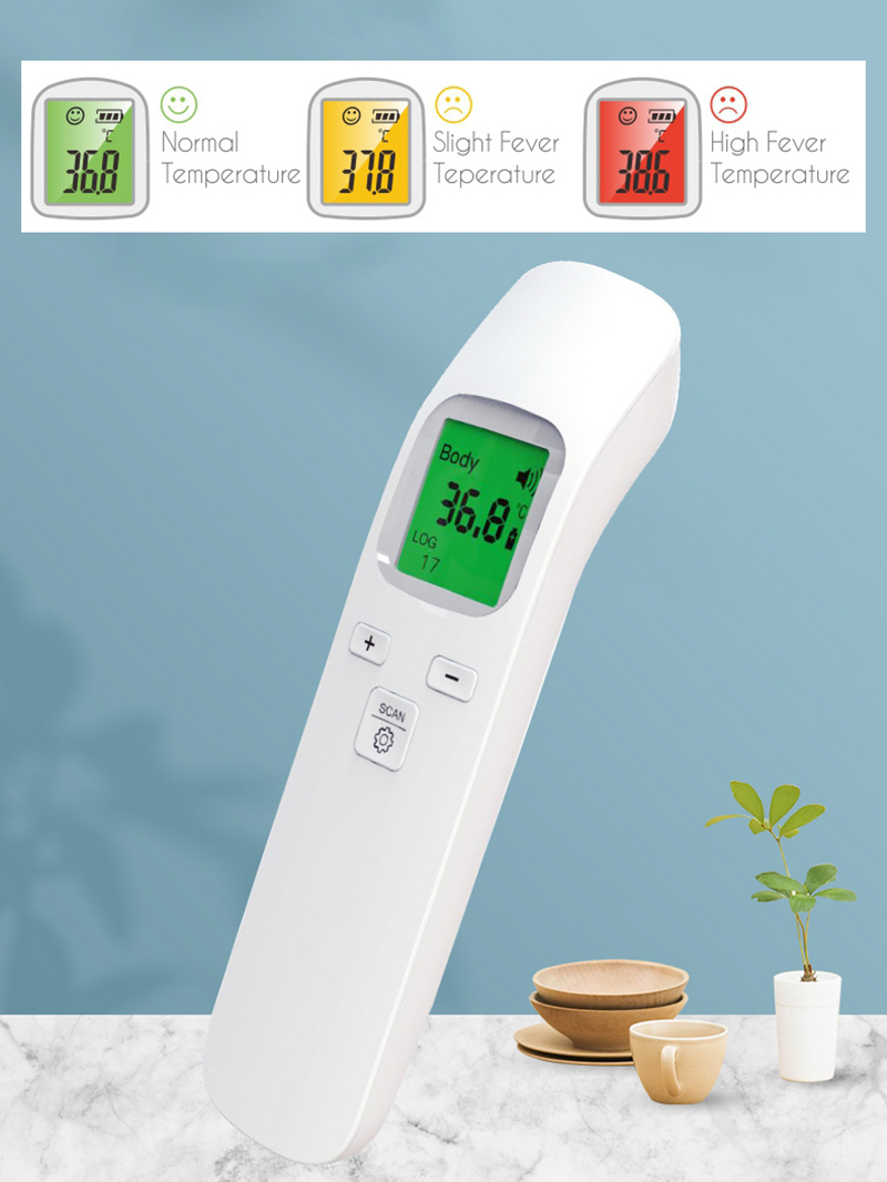 Non contact Infrared Thermometer Digital Forehead Ear Thermometer Body Temperature gun with Fever Alarm and Memory Function
