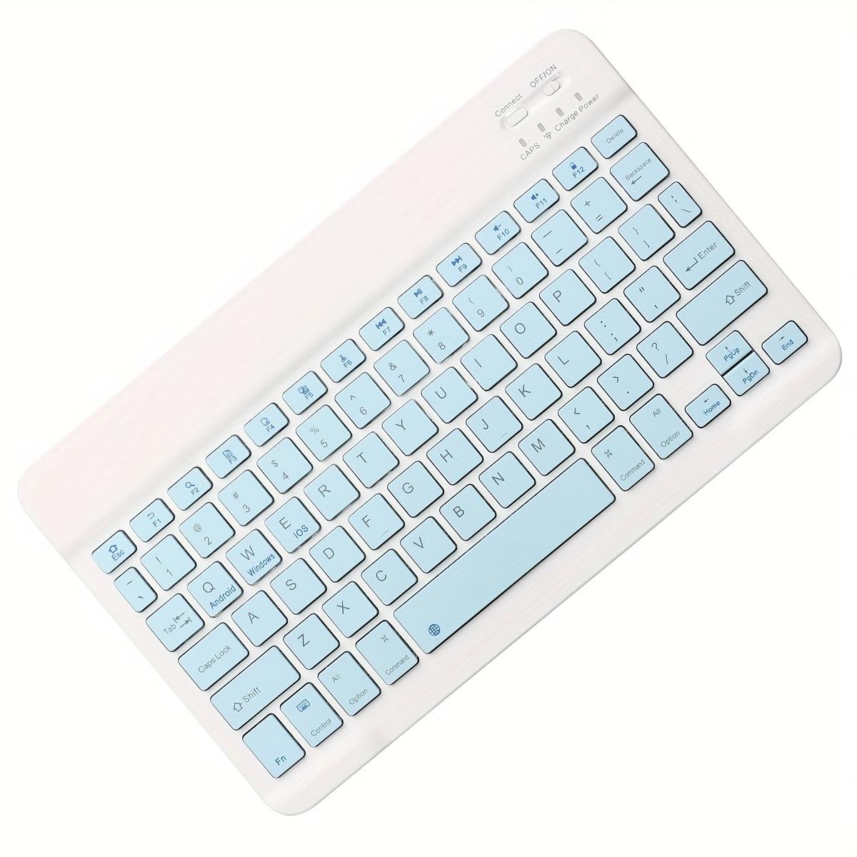 Ultra-thin Wireless Keyboard,10-inch Bluetooth-compatible Keyboard, Type-C Charging, for Tablet, PC, iOS, Android, Windows: Blue
