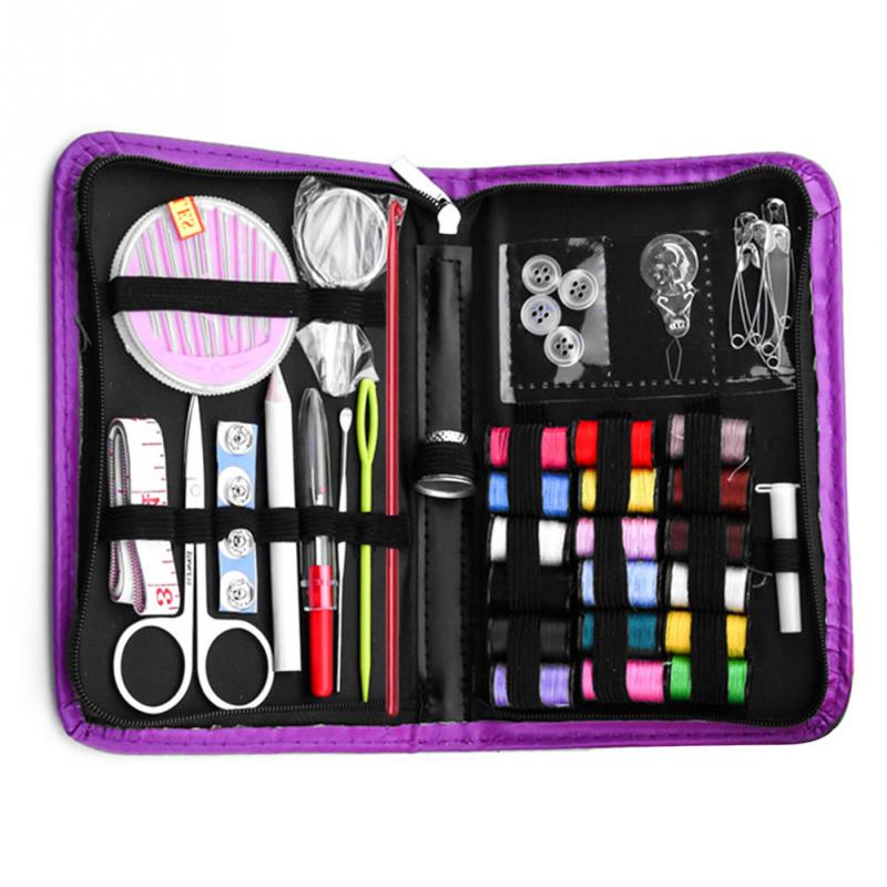 52pcs/set Portable Travel Sewing Box Kitting Needles Tools Thimble Mini Thread Scissor Sewing Kit Quilting Thread Stitching